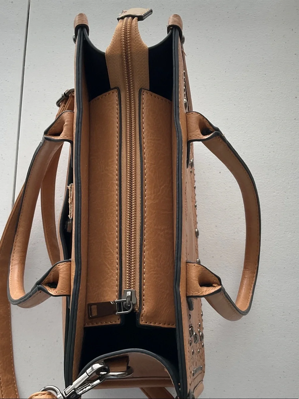 Sam and Handley Faux Leather Satchel Handbag